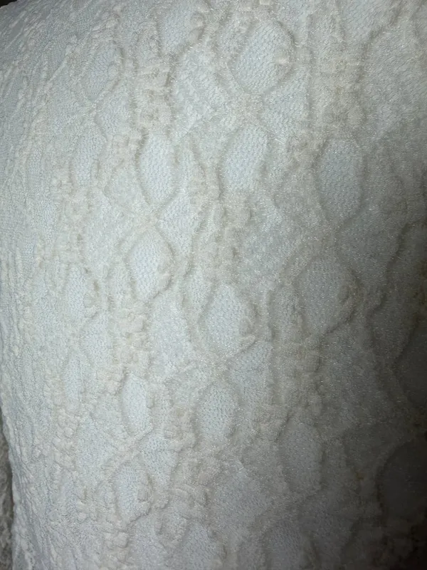 Thirty/Thirty LA Sheer Cream Lace Tie Front Ruffle Top Size XS - Image 5