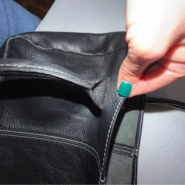 Vintage Genuine Leather Mini Tote Bag Black Handmade Minimalist Satchel - Image 8