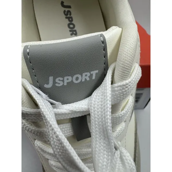 New J Sport Cecily Women’s Sneaker Suede White/Grey Low Top Shoes Size 6.5 US - Image 4