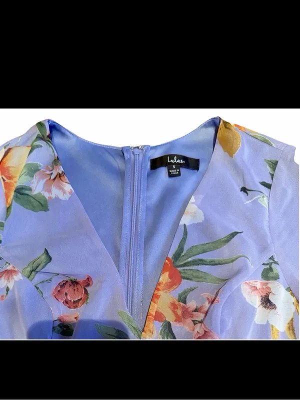 Lulus Women’s From My Heart Lavender Floral Print Long Sleeve Mini Dress Size S - Image 5