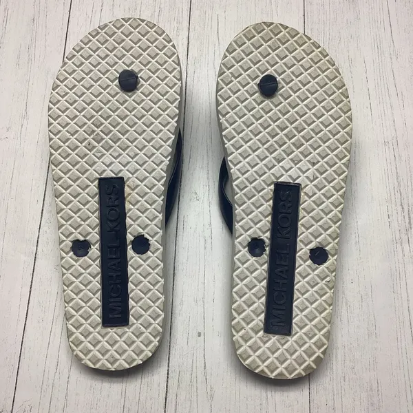 Michael Kors Navy And White Flip Flops Sandals Size 8 - Image 6