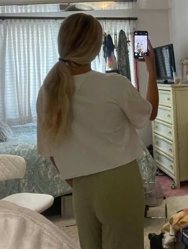 White Tommy Oversized Crop T - Image 3