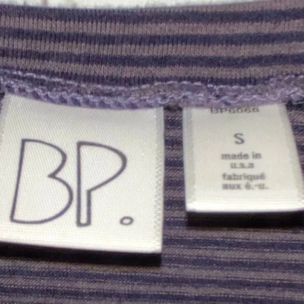 BP‎ Purple Ribbed Cropped Baby Tee Short Sleeve Top Small - Image 3