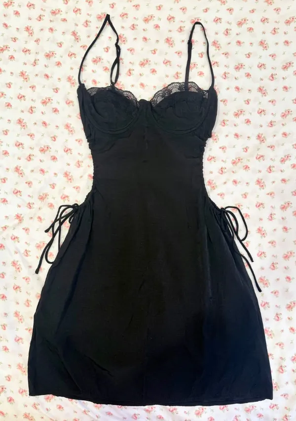 Princess Polly Hazel Cut Out Mini Dress Black - Image 3