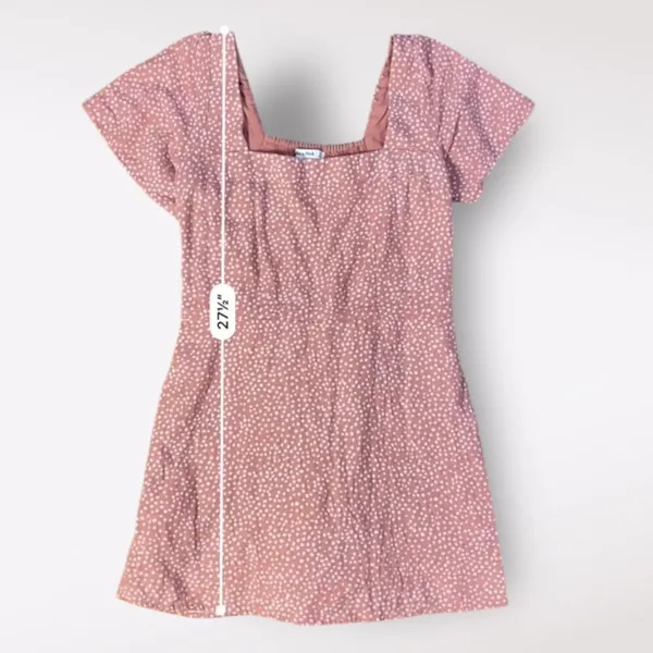 Abercrombie & Fitch‎ Linen Polka Dot Romper Womens Size XS Pink White - Image 3