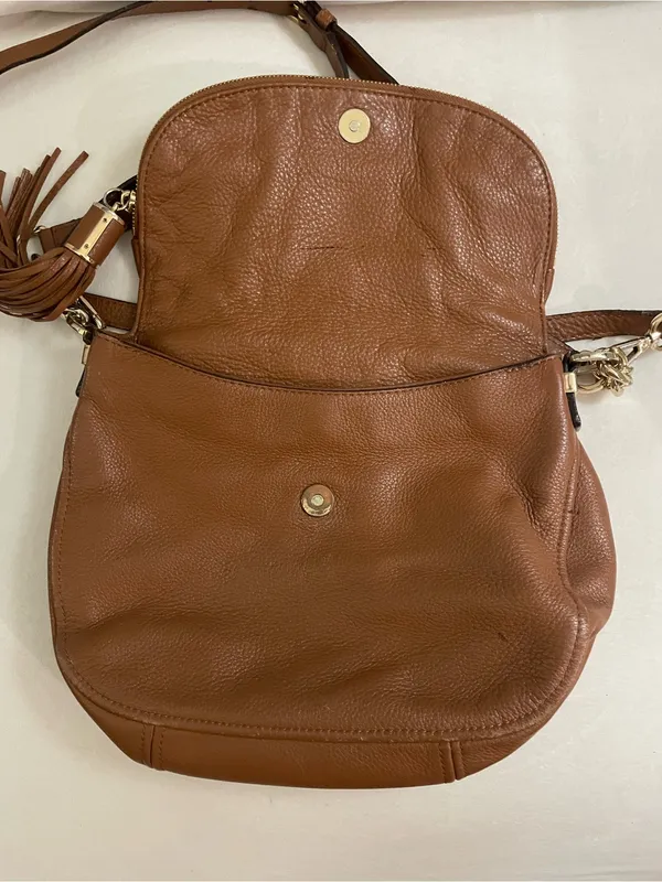 Michael Kors Bedford Convertible Zipper Flap Medium Size, Brown Crossbody - Image 13