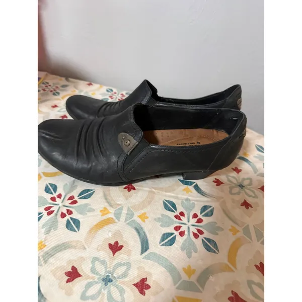 Cobb Hill New Balance Black Leather Ruched Slip On Low Heel‎ Pumps Shoes 10N - Image 5