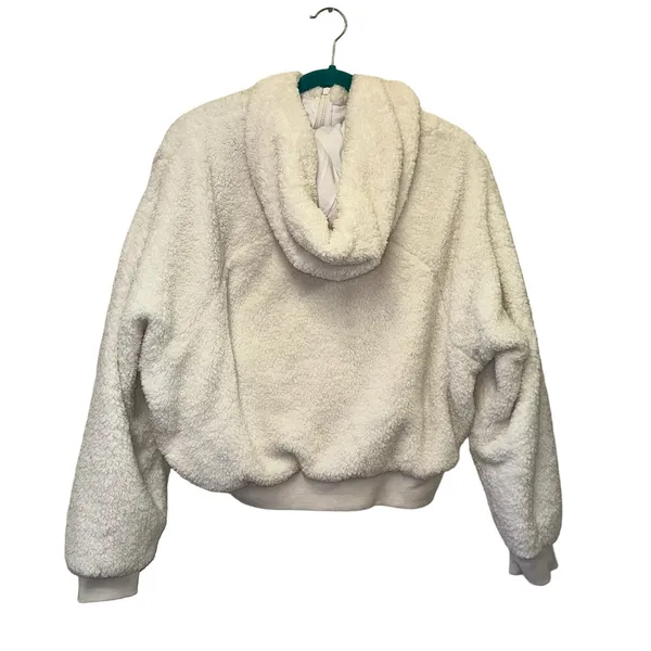 Iceburg Sherpa Hoodie Pullover White‎ Fleece Half Zip Jacket L - Image 2