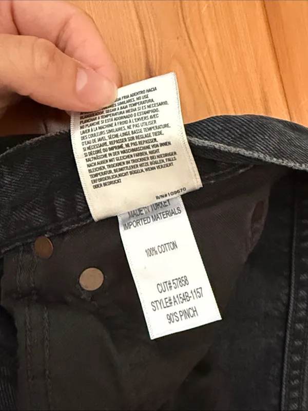 Agolde Black Washed Button-Fly Jeans - Image 4