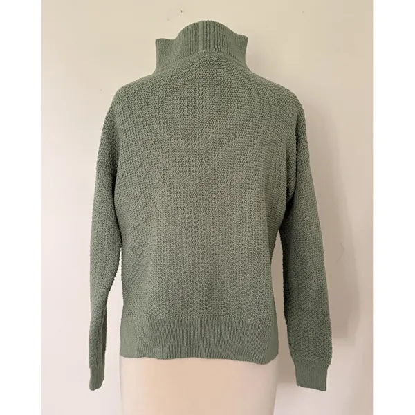 Madewell Canby Button Mockneck Knit Sweater Frosted Willow Preppy Soft Girl XXS - Image 3