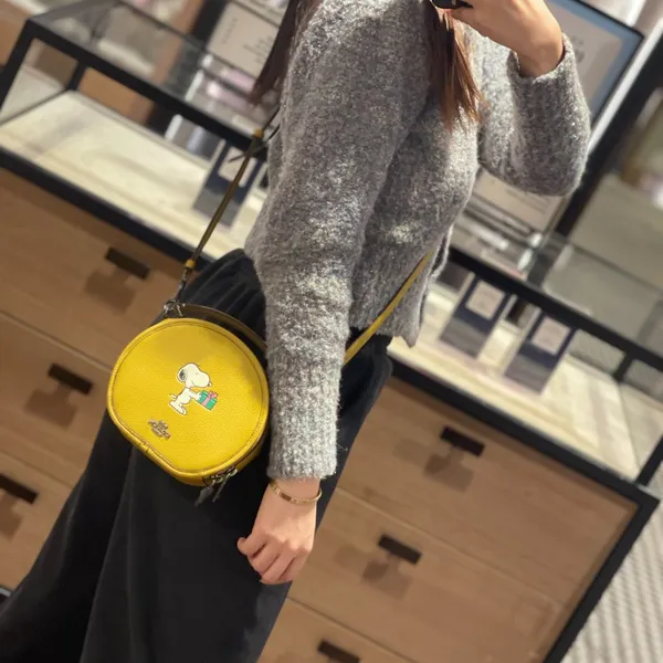 Coach X Peanuts Canteen Crossbody With Snoopy Present Motif cf290 - Image 7