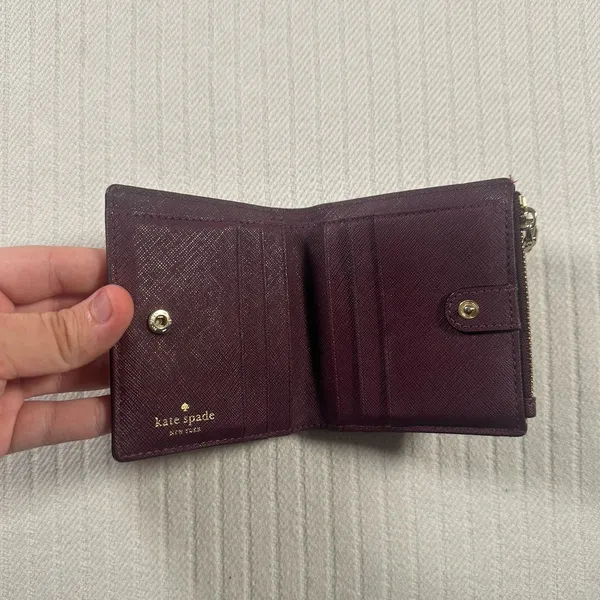 Kate Spade New York Purple Zip Around Wallet Small Card Holder - Image 11