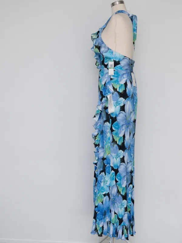 Dress the Population - Kathleen Floral Ruffle Halter Gown‎ - Image 6