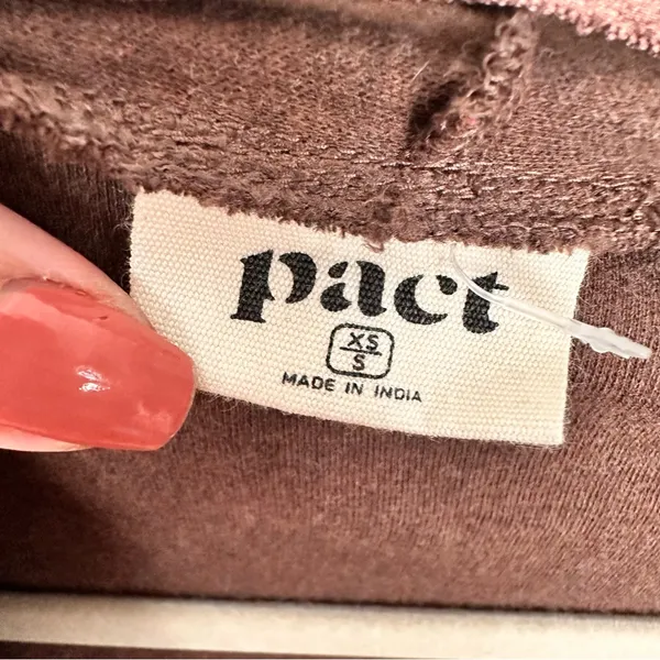 Pact Airplane Cardigan Women's 100% Organic Cotton Long Open Pockets XS Small - Image 4