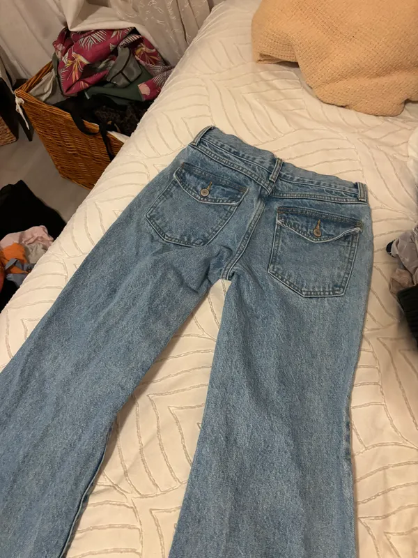Flare Button Pocket Jeans - Image 6