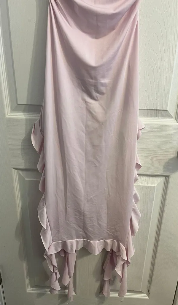 SheIn pink maxi dress ruffled trim - Image 5
