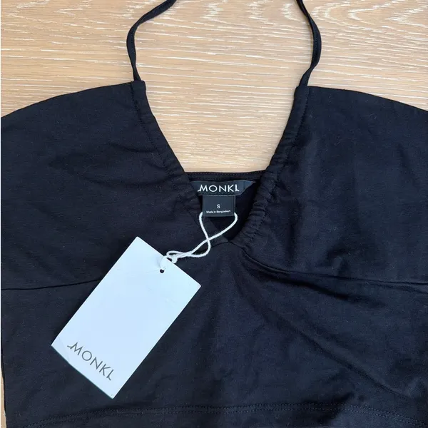 Monkl Halter Tie Top Size S Black - Image 2