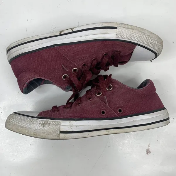 Converse 9 Chuck Taylor All Star Madison Burgundy Plaid Low Top Sneakers 561739F - Image 3