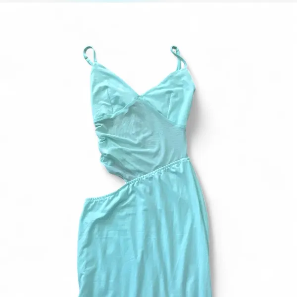 Peppermayo Mint blue dress with sheer cut out - Image 2