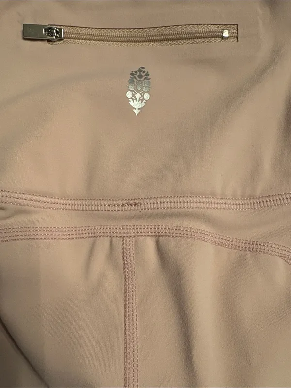 FP Movement Free People Pale Pink High Rise Leggings Zip Back Pocket Size S - Image 8
