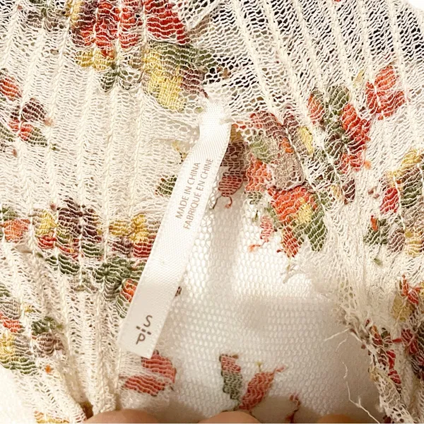 Free People Size Small Sweet Dreams Mesh Floral‎ illusion High Neck Top - Image 5