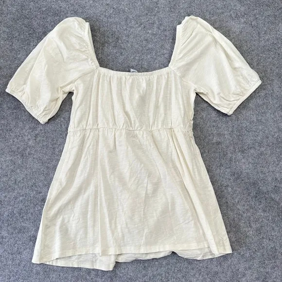 Old‎ Navy Maternity Square Neck Puff Sleeve Empire Waist Top Cream White Medium - Image 5