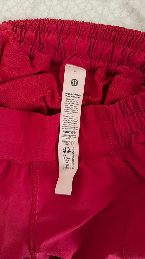 Red Lululemon Hotty Hot Shorts 2.5" - Image 3