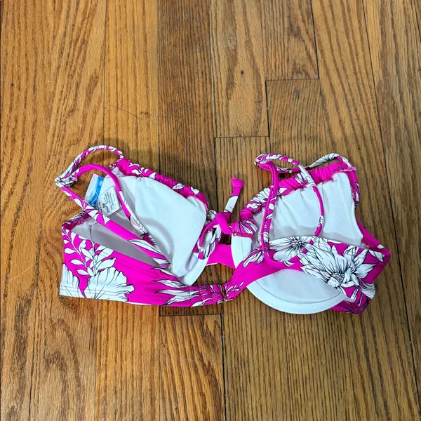 California Waves Tropical Pink Bikini Top S NWOT Swimsuit‎ Bathing suit Beach - Image 3