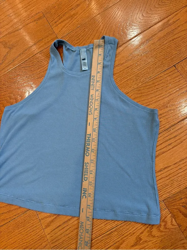 SKIMS Ribbed Crop Tank Top Blue Modal Blend Soft Stretch 3XL - Image 3
