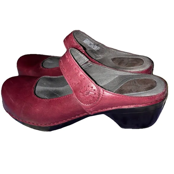 Dansko Ox Blood Red Leather Mary Jane Clogs Sz.9 Discontinued 2011 - Image 3