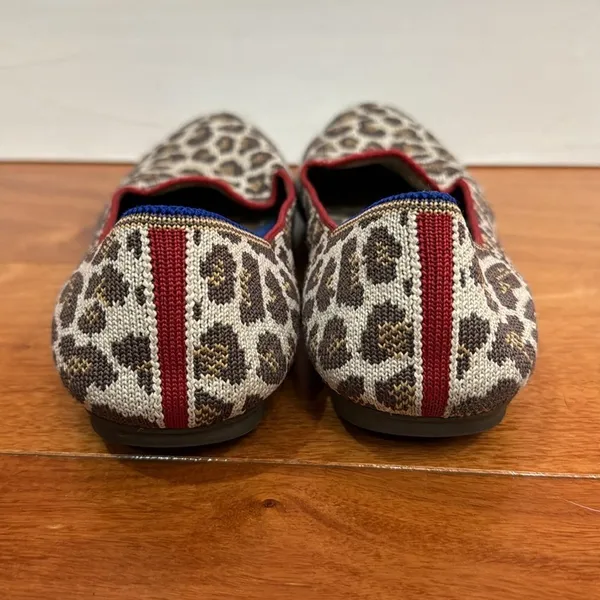 Rothy's The Loafer Women Leopard Print Red Trim Knit Flats‎ Size 8 - Image 2