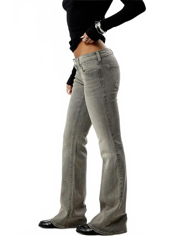 Pacsun Alana Ultra Low Rise Flare Jeans Gray NWT Montreal Size 25 - Image 5