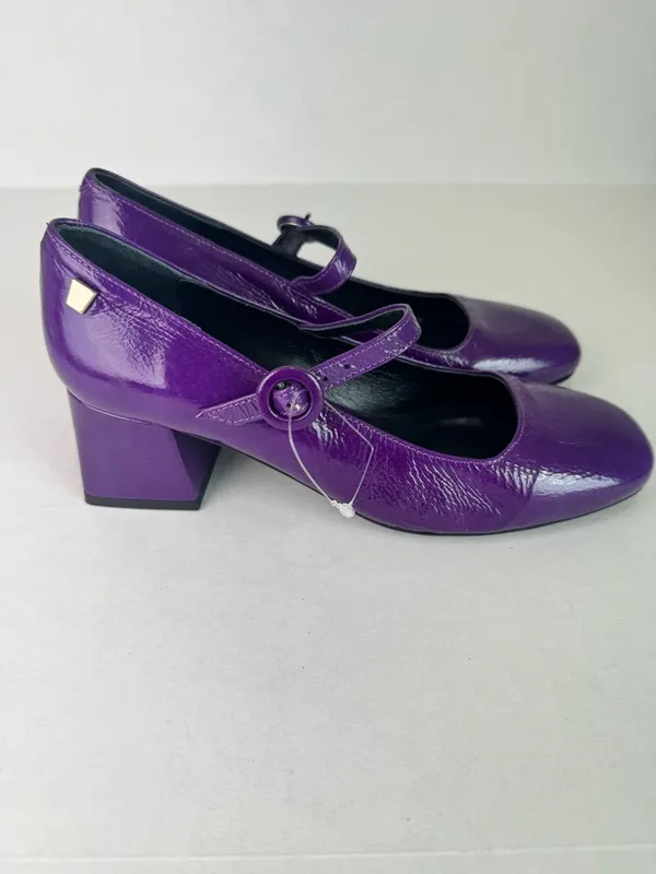 JB Martin Women's Purple Patent Mary Jane Heels - Image 5