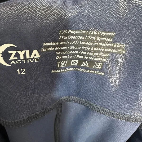 Zyia Active Navy Metallic‎ Light n Tight Hi-rise 7/8 24" Womens 12 Leggings - Image 5