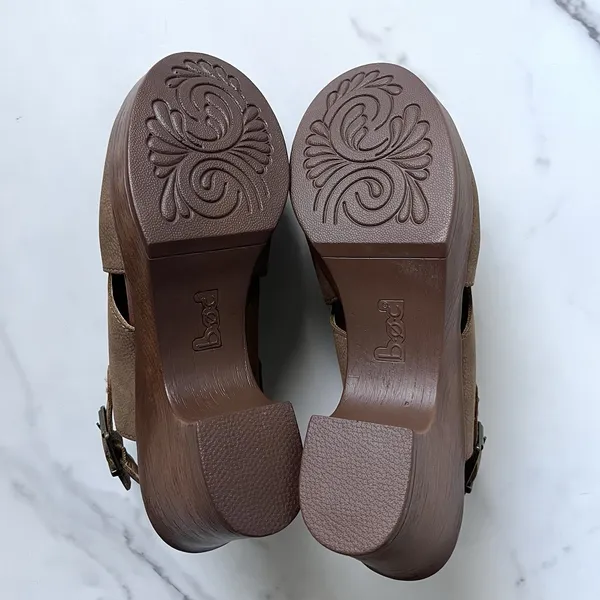 Børn Cecila Platform Slingback Clogs Brown Size 10 Boho chic Retro Chunky Heel - Image 9