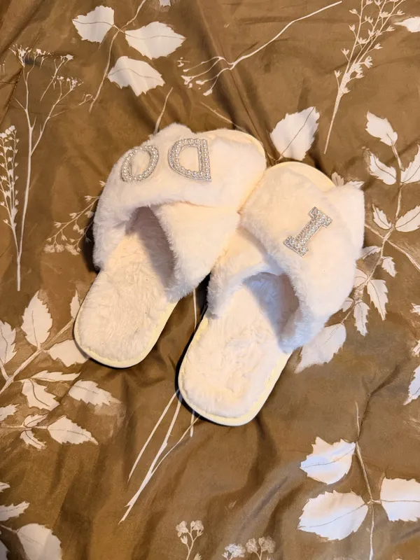 David's Do Bridal Slippers Fluffy Pearl I - Image 2