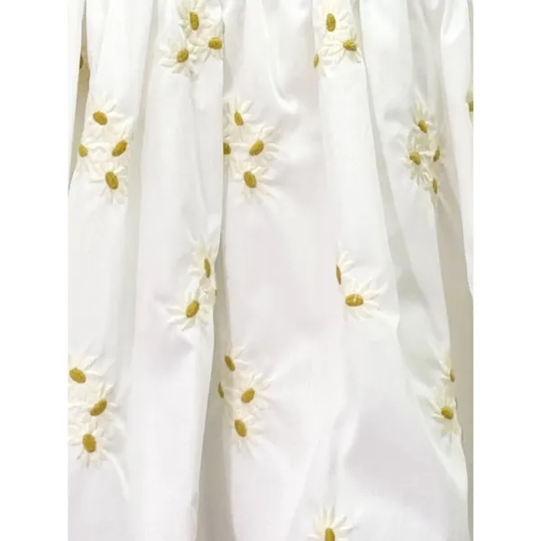 Altar’d State Daisy Embroidered Babydoll Mini Dress White Puff Sleeve Sz Medium - Image 7