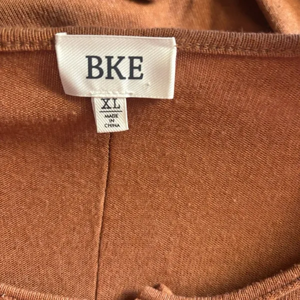BKE Buckle Tunic Top Womens XL Orange Boho Button Detail Stretch Blouse - Image 6