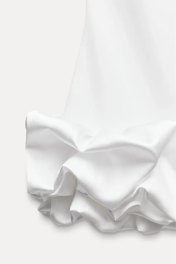 Zara dress mini white fitted bodycon with ruffled skirt party evening wedding - Image 14