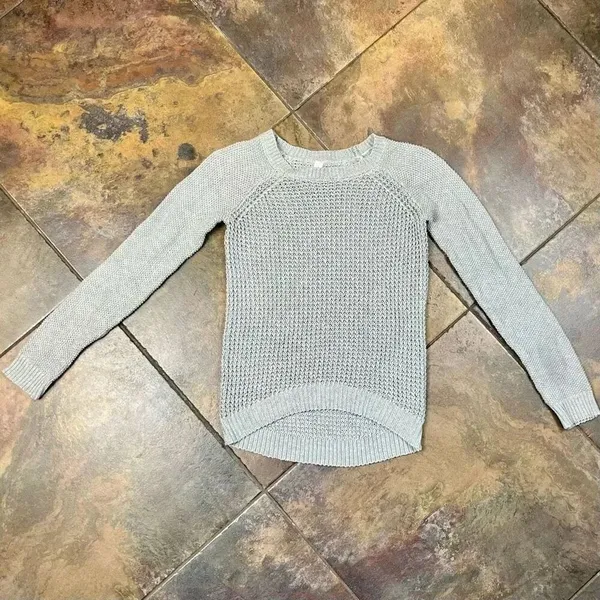 Aeropostale Gray Knit Long Sleeve Sweater XS - Image 4