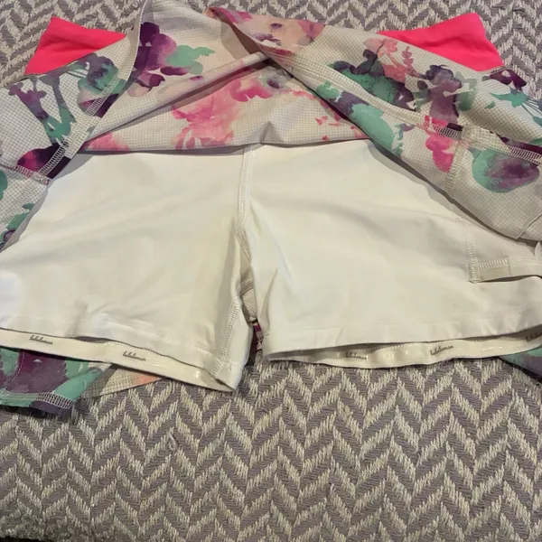 Lululemon Run: PACE SETTER SKIRT Lined Tennis Golf Shorts Blurred Blossom 6 - Image 5