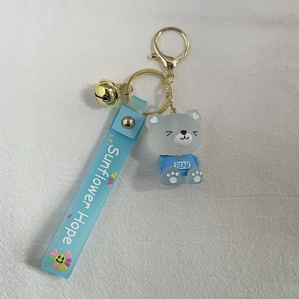 Teddy Bear Car Keychain Bell Keychain Charm Bag Charm Couple Gifts - Image 2