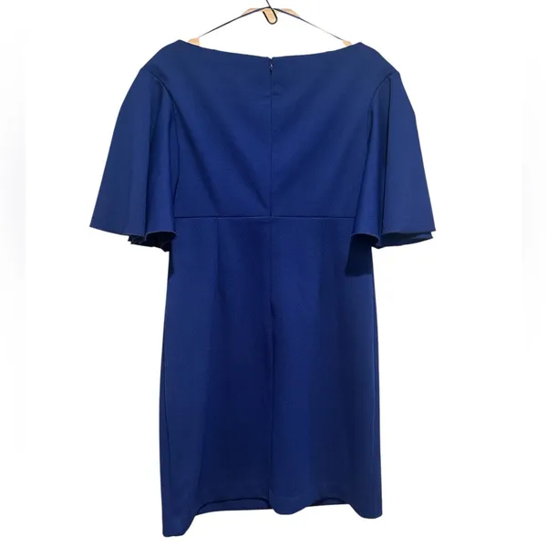 Trina Turk Cielo Diamond Ponte Sheath Wedding Guest Cocktail Party Dress Blue - Image 4