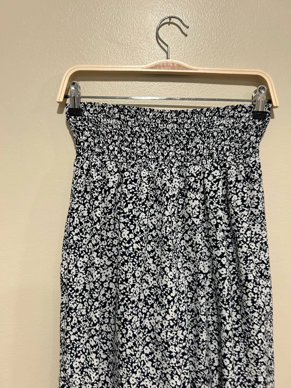 Wide leg floral pants Gray Size M - Image 2