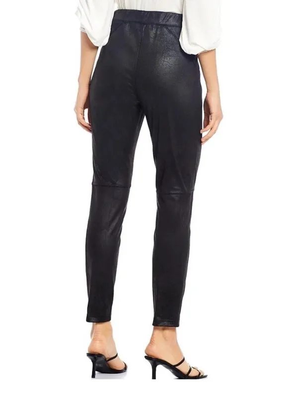 Free People Midnight Vegan Suede Skinny Pants Black High Rise M - Image 2