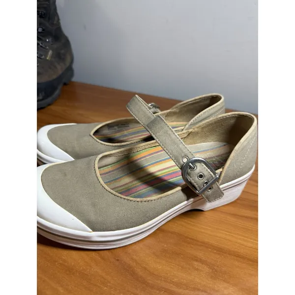 Dansko Valerie Women's Olive Green Canvas Mary Jane Clog Sneaker 37 /6.5 - Image 2