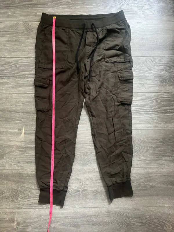 Community Aritzia Olive Army Green 100% Cotton Cargo Joggers Y2K Streetwear L - Image 6