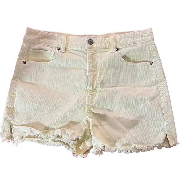 American Eagle‎ Women Yellow Stretch Corduroy Mom Shorts Size 12 - Image 3