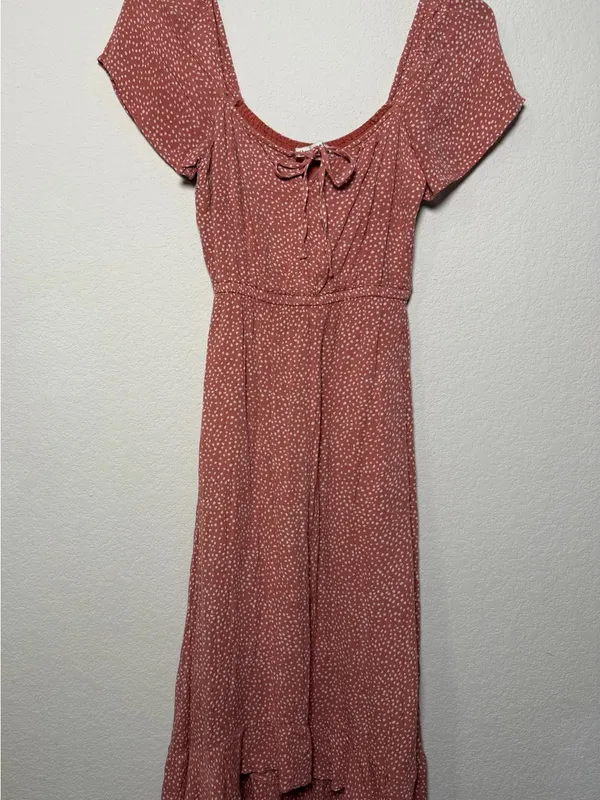 Abercrombie & Fitch XXS Rust Spotted Midi Dress Cottagecore Boho Prairie - Image 2