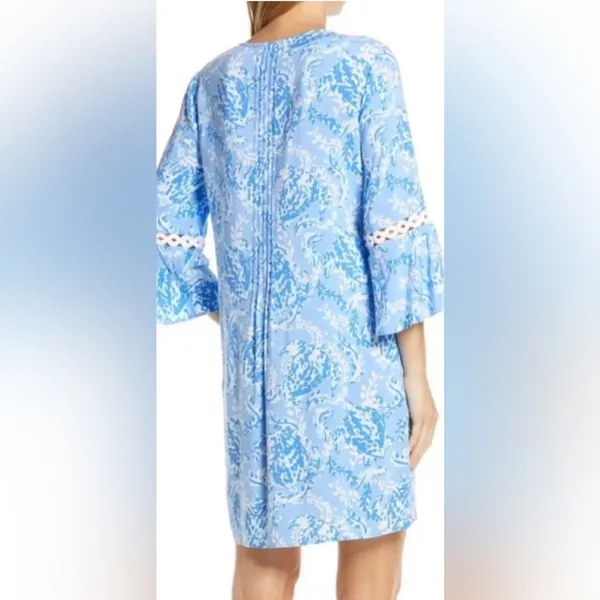 Lilly Pulitzer Hollee Dress in Turtely Awesome Blue Bell Sleeve Shift XS - Image 3